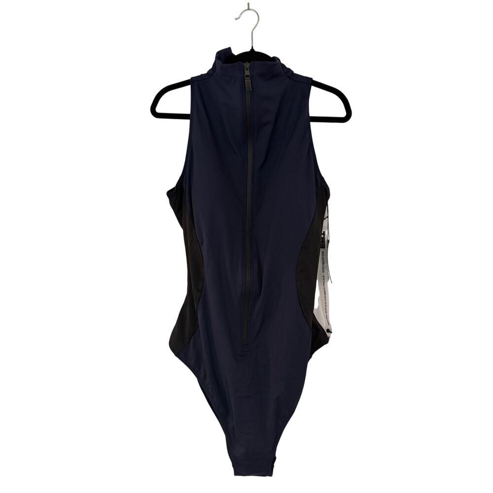 TA3 Swim Sleeveless Surfy One Piece Midnight Navy Black 3X Extra Long NEW